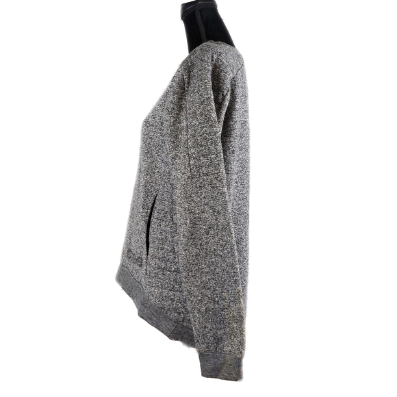 BCBG Hi-Low Marled Gray Logo Womens S Pullover Sweatshirt - Picture 5 of 8